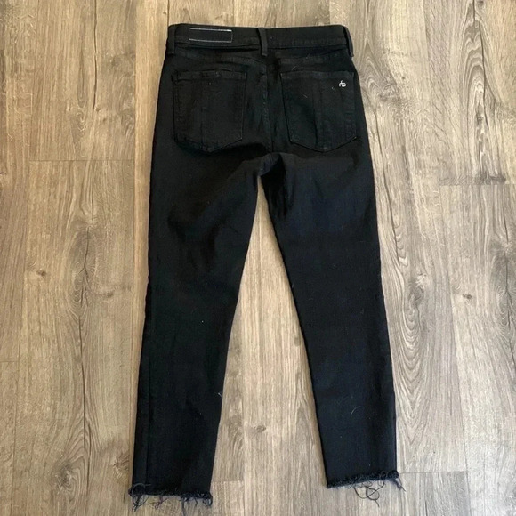 Rag & Bone 10 inch Capri Black Jeans Raw Hem Size  28 - Picture 5 of 5